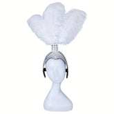 SHOWGIRL Ostrich Feather Headdress – Rhinestone Carnival Headpiece